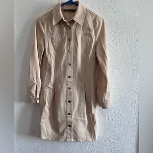 Zara Tan Trench Coat Lightweight Cotton